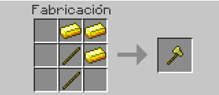 craftear una hacha de oro en minecraft