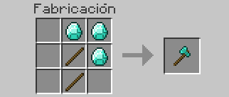 craftear una hacha de diamante en minecraft