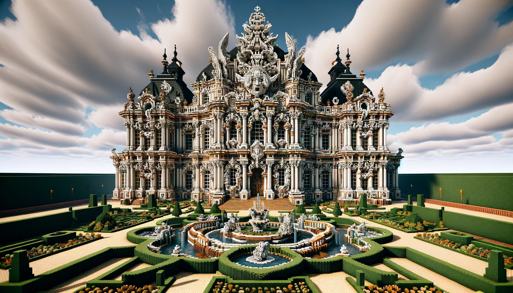 castillo estilo barroco en minecraft