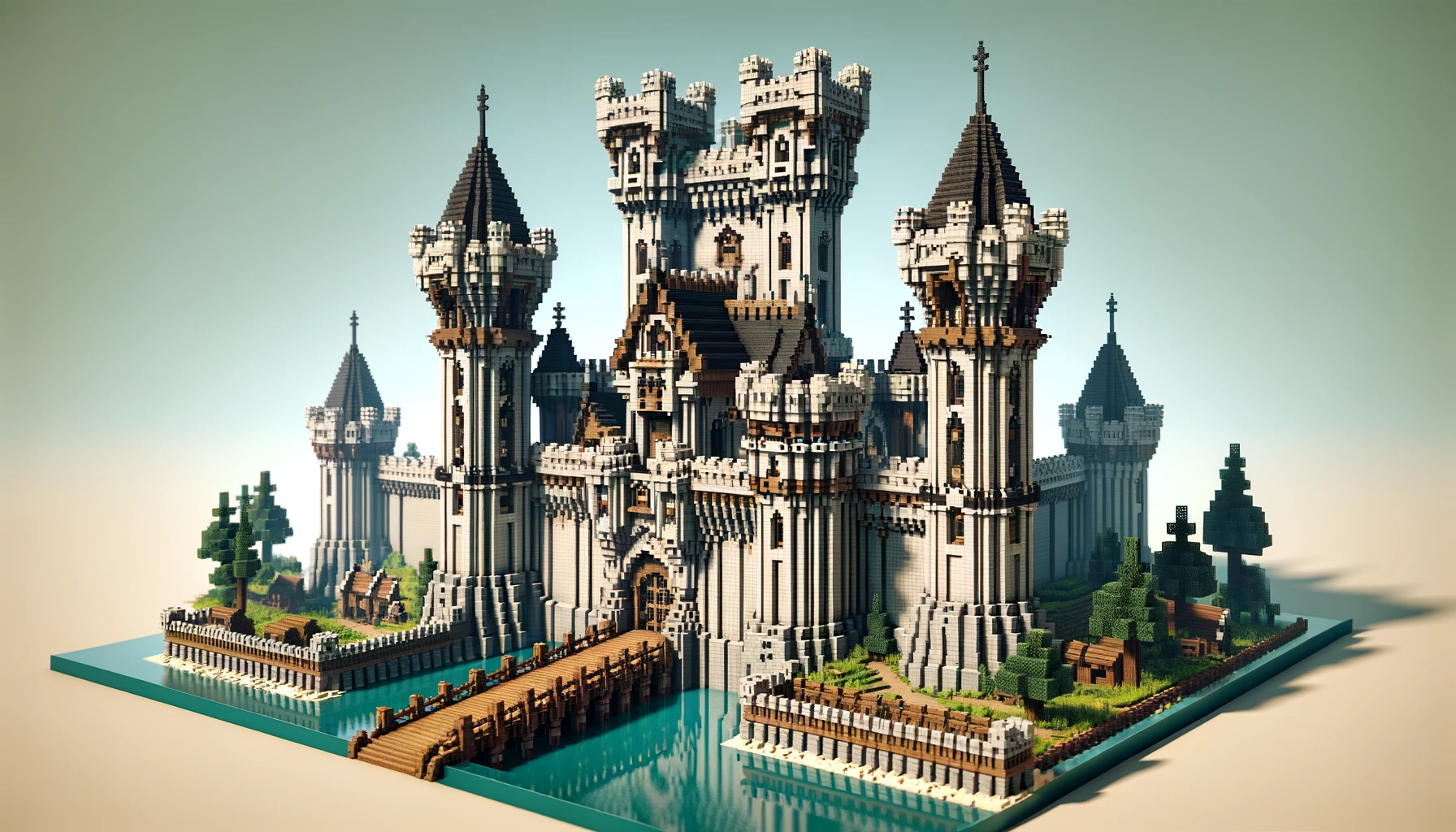 castillo estilo medieval en minecraft