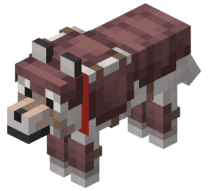 Un lobo con armadura de escamas de armadillo en Minecraft
